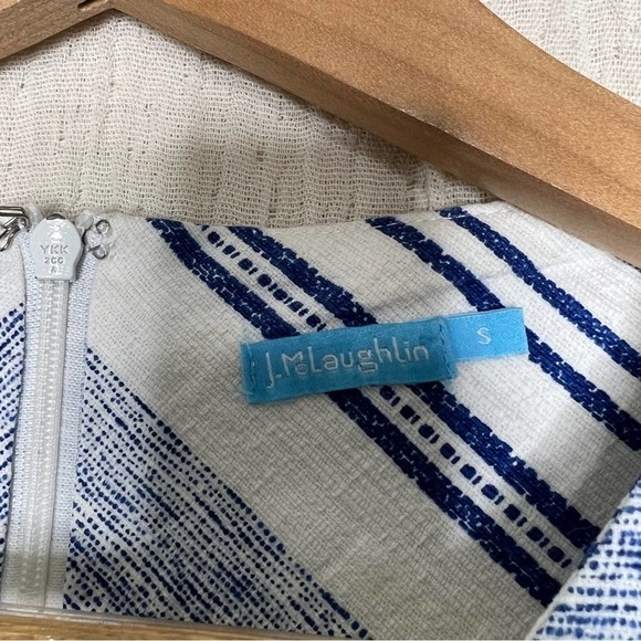J McLaughlin Tracy Blue White Striped Shift Dress S Small - Picture 6 of 8